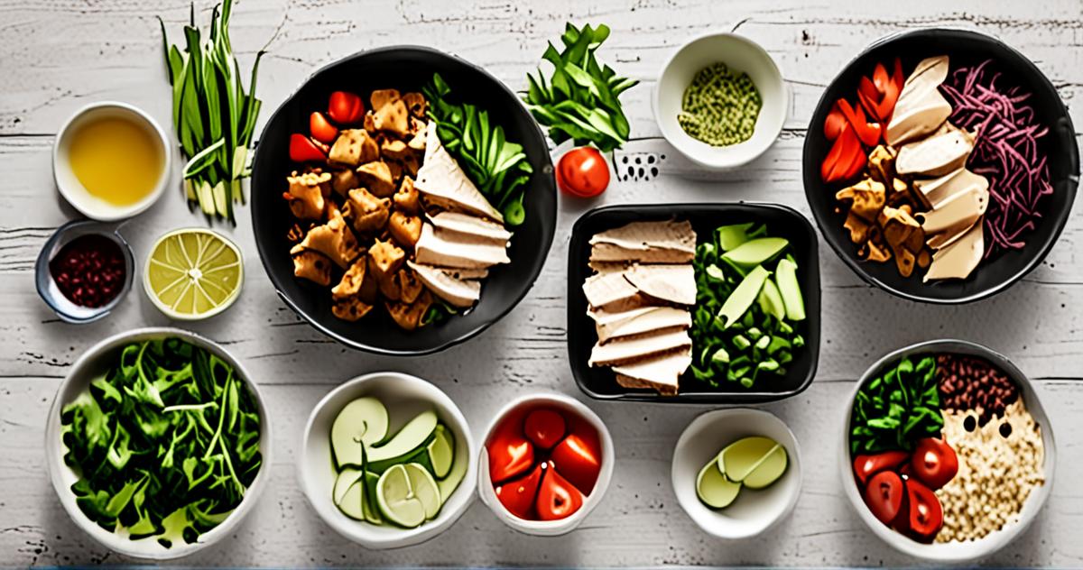 Healthy Chicken Quinoa Lunch Bowls for Easy Meal Prep preparation details