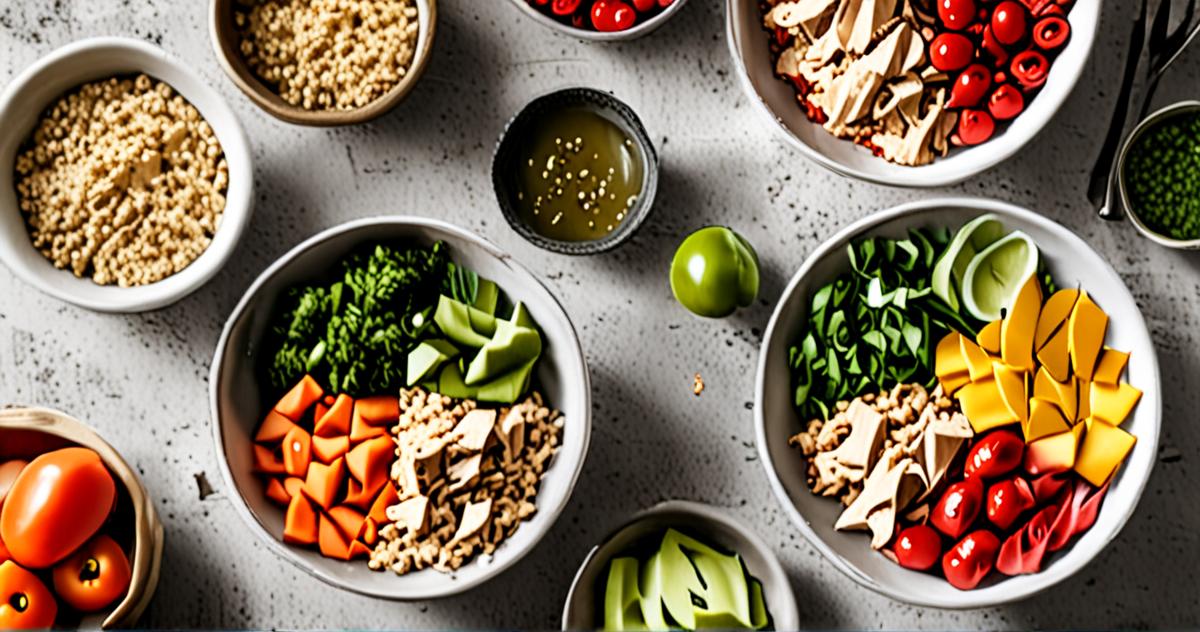 Healthy Chicken Quinoa Lunch Bowls for Easy Meal Prep serving example